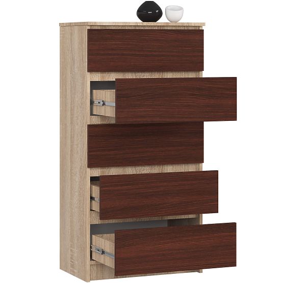 KOMMODE K60 5SZ CLP PK EICHE SONOMA / WENGE