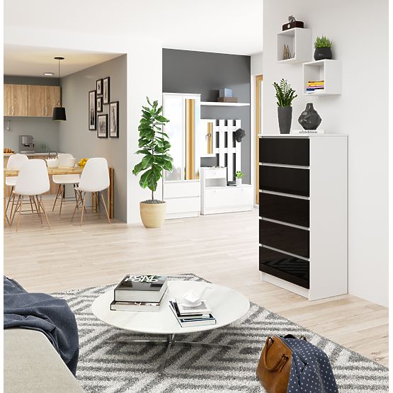 KOMMODE K60 5SZ CLP PK SCHWARZ GLANZ