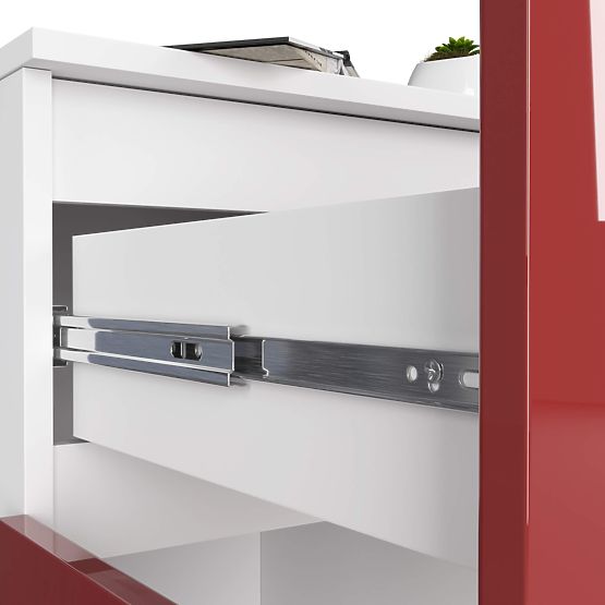 KOMMODE K80 2D 1SZ CLP PK ROTER GLANZ