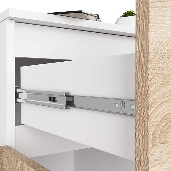 KOMMODE K80 2D 1SZ CLP PK WEISS / EICHE SONOMA