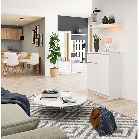 KOMMODE K80 2D 1SZ CLP PK WEISS