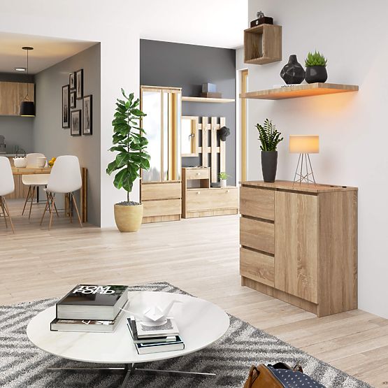 KOMMODE K80 JERRY 1D 3SZ PK EICHE SONOMA