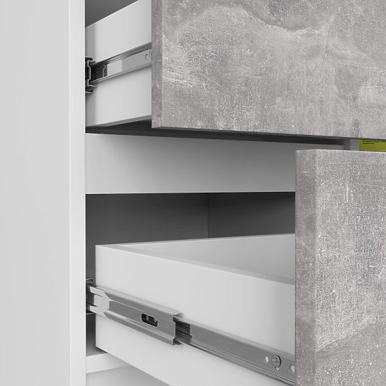 KOMMODE K80 JERRY 1D 3SZ PK WEISS / BETON