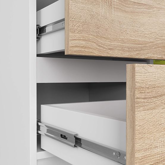 KOMMODE K80 JERRY 1D 3SZ PK WEISS / SONOMA EICHE