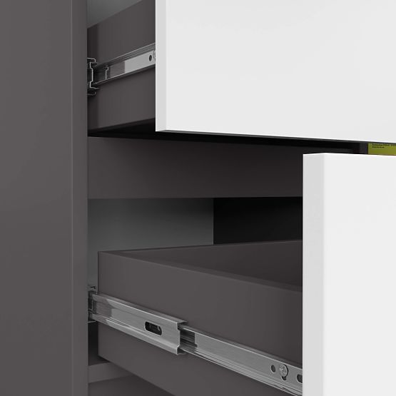 KOMMODE K80 JERRY 1T 3SZ PK GRAPHIT GRAU / WEISS