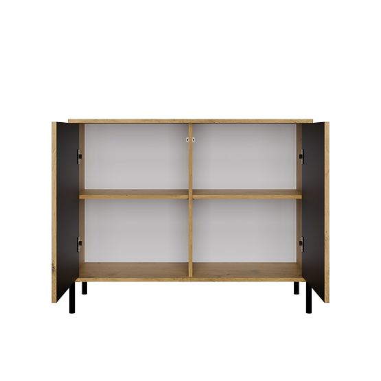 Kommode KAMARO 2D SLIM EICHE ARTISAN Lamellenfront Gerillt