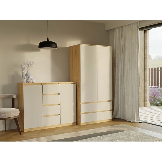 Kommode Malwa 2D4S 120 EICHE ARTISAN KASCHMIR BEIGE