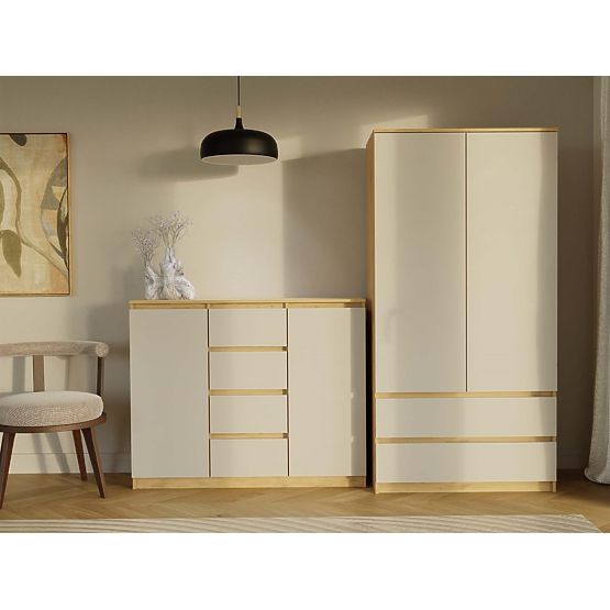 Kommode Malwa 2D4S 120 EICHE ARTISAN KASCHMIR BEIGE