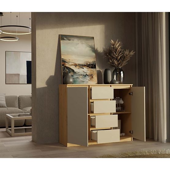 Kommode Malwa 2D4S 120 EICHE ARTISAN KASCHMIR BEIGE