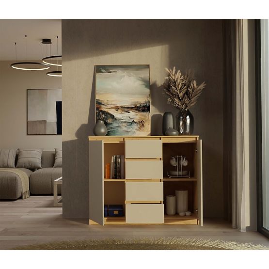 Kommode Malwa 2D4S 120 EICHE ARTISAN KASCHMIR BEIGE