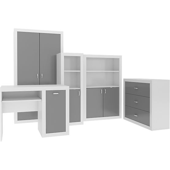 Kommode Philip - weiß-grau