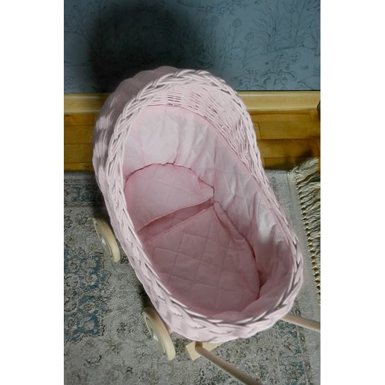 Korbwagen für Puppen – rosa