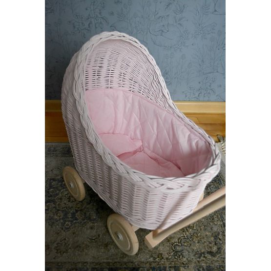 Korbwagen für Puppen – rosa