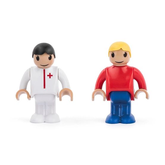 Krankenwagen mit Anhänger und Figuren