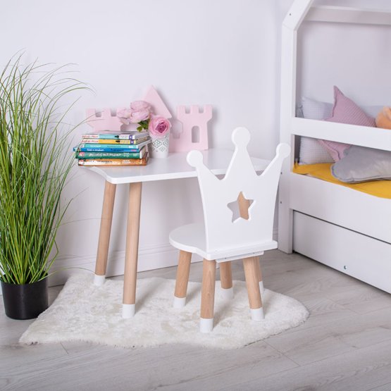 Kindertisch mit Stühlen - Koruna - weiß