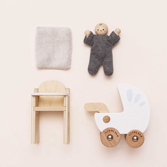 Le Toy Van Set Baby mit Zubehör neues Design