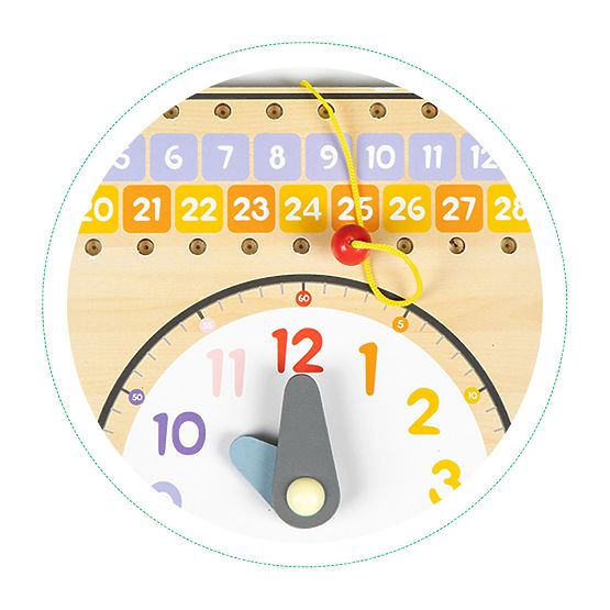 Lehrtafel aus Holz - Kalender