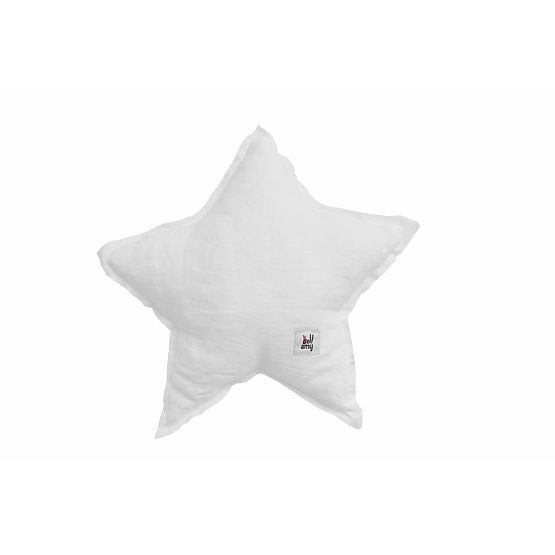 Leinen Kissen Stern - white