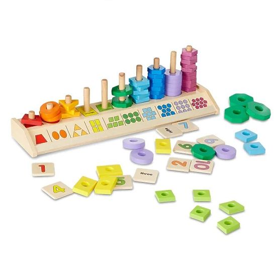 Lernpuzzle für Zählen, Formen und Farben