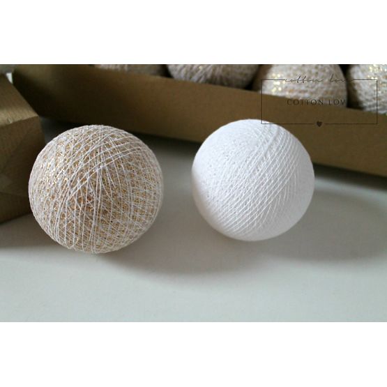 Leuchtende Baumwollkugeln - Gold