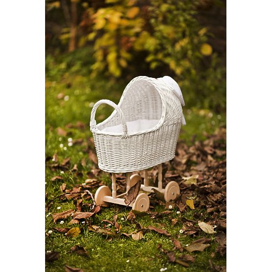 LILU Rattan-Puppenwagen mit Schleife