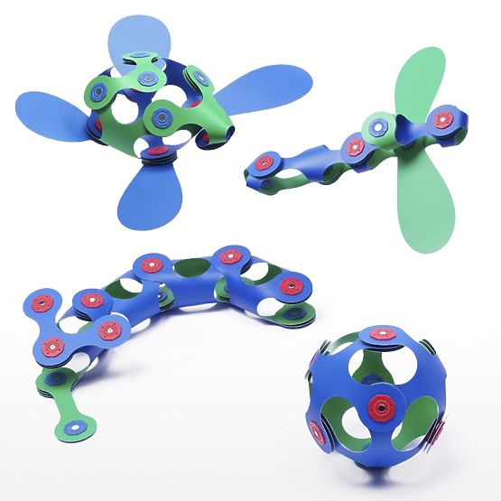 Magnetisches Puzzle Clixo Itsy, Grün-Blau