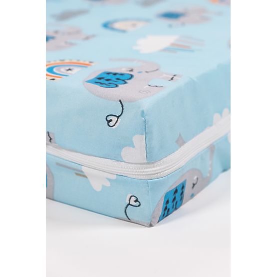 Matratze mit Muster - blauer Elefant