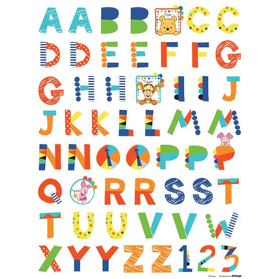 Maxi-Wandaufkleber Winnie the Pooh - Alphabet