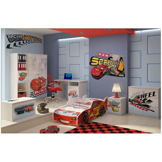 Kinder Autobett Lightning McQueen Cars - weiß