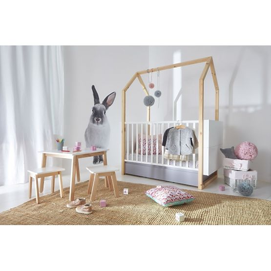 Mitwachsendes Kinderbett mit Schublade Pinette