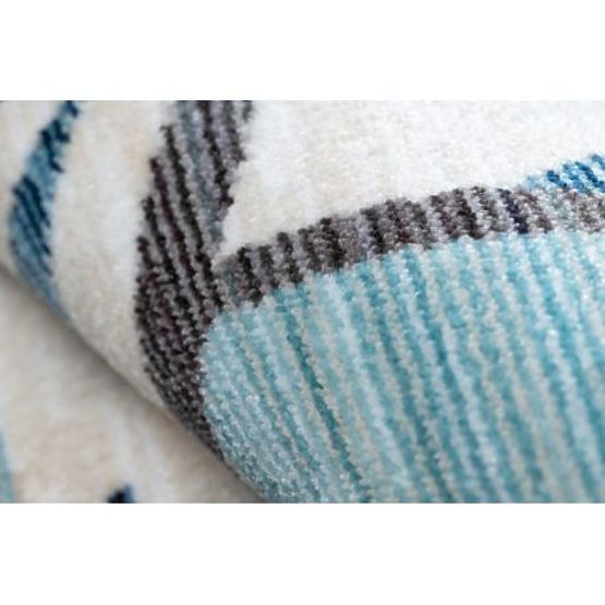 Moderner Kinderteppich TOYS 75320 FLUGZEUG, 3D-Effekt, unregelmäßige Form, blau, türkis, creme