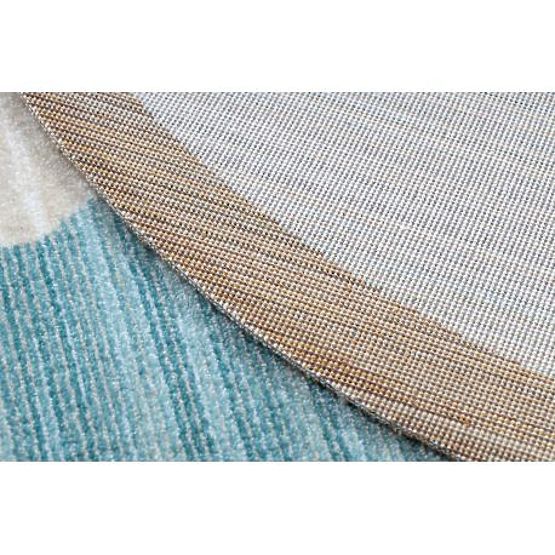 Moderner Kinderteppich TOYS 75322 TEDDYBÄR, unregelmäßige Form, blau, türkis, creme