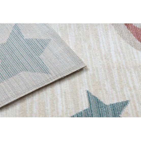 Moderner Kinderteppich TOYS 75323 TEDDYBÄR, unregelmäßige Form, creme, rot fuchsia