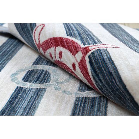 Moderner Kinderteppich TOYS 75324 KOTVA, unregelmäßige Form, creme, türkis, dunkelblau