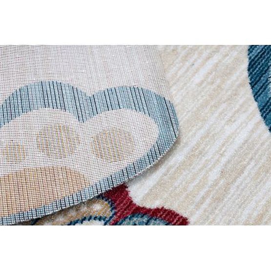 Moderner Kinderteppich TOYS 75326 SCHMETTERLING, unregelmäßige Form, creme, rot fuchsia