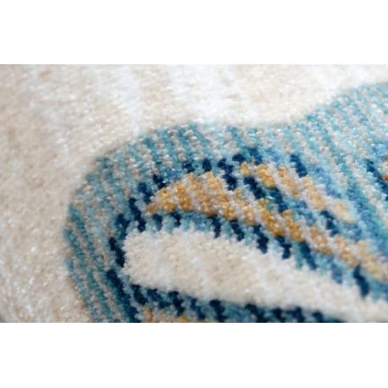 Moderner Kinderteppich TOYS 75326 SCHMETTERLING, unregelmäßige Form, creme, rot fuchsia