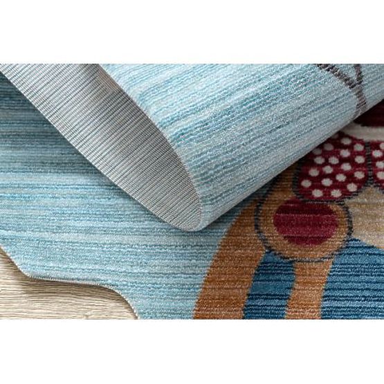 Moderner Kinderteppich TOYS 75328 CLOWN, unregelmäßige Form, blau, türkis, rot fuchsia