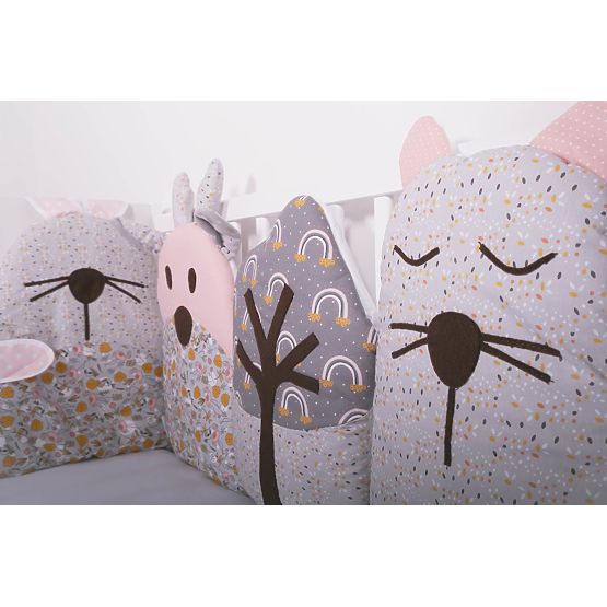 Modularer Kaminsims für die Krippe Flowers - grau-rosa