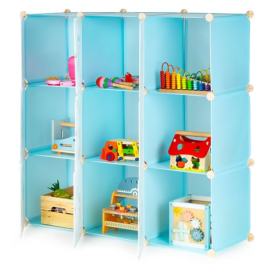Modularer Kinderschrank mit 9 Regalen