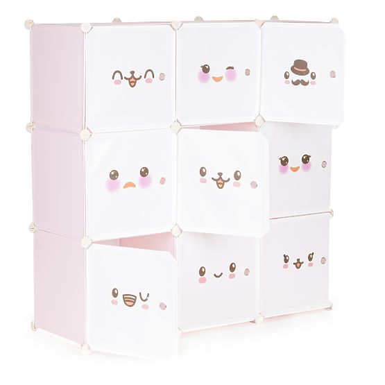 Modularer Kinderschrank mit Regalen 9 Fächer