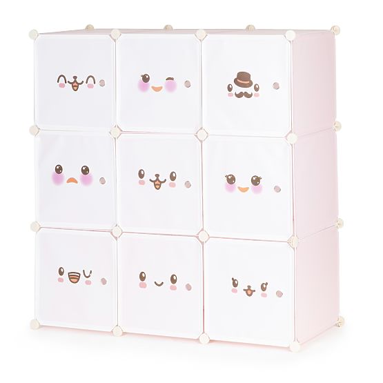Modularer Kinderschrank mit Regalen 9 Fächer