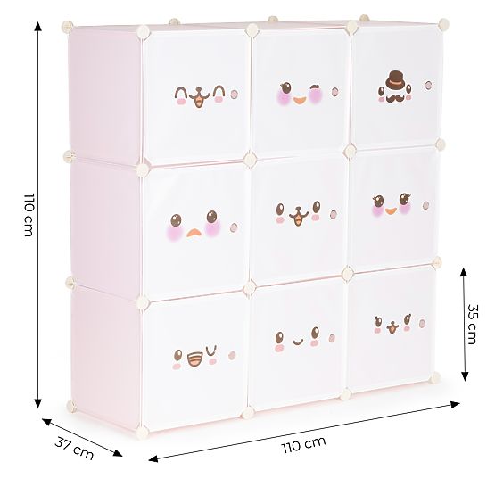 Modularer Kinderschrank mit Regalen 9 Fächer