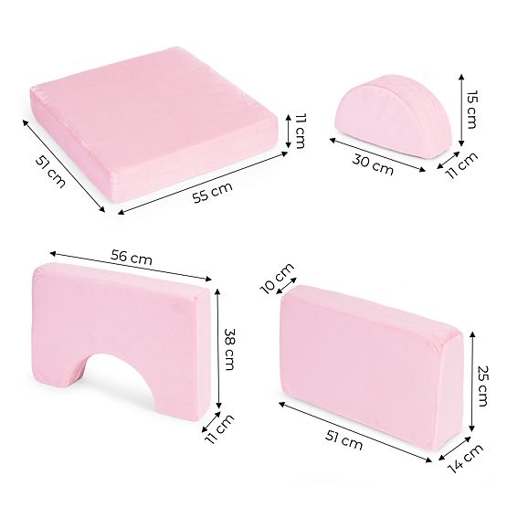 Modulares Kinderstuhl DIY 8 weiche Kissen faltbar - rosa ECOTOYS