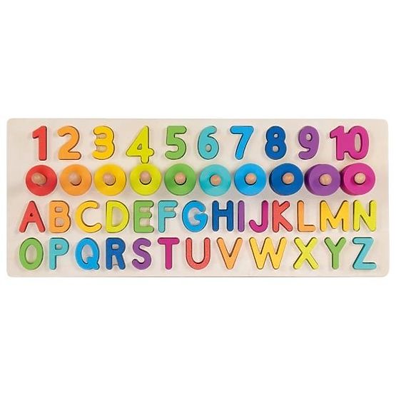 Montessori alphanumerisches Puzzle, Buchstaben und Zahlen