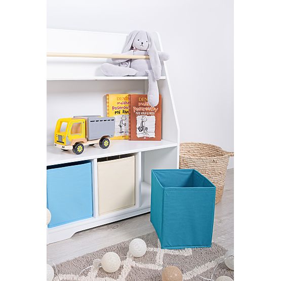 Montessori Bücherregal Cyan - weiß