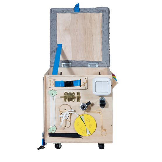 Holzhocker Montessori Aktivität - natur / grau