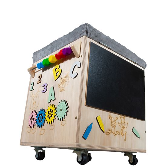 Holzhocker Montessori Aktivität - natur / grau