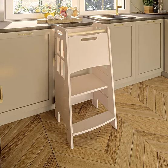 Montessori Holz-Lernturm - weiß