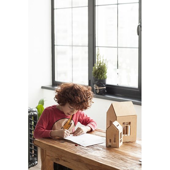 Magnetisches Montessori Holzhaus - natur