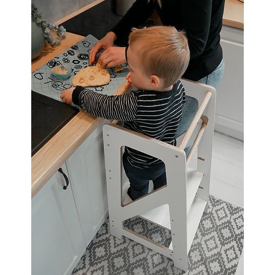 Montessori Lernturm Pola Scandi - weiß